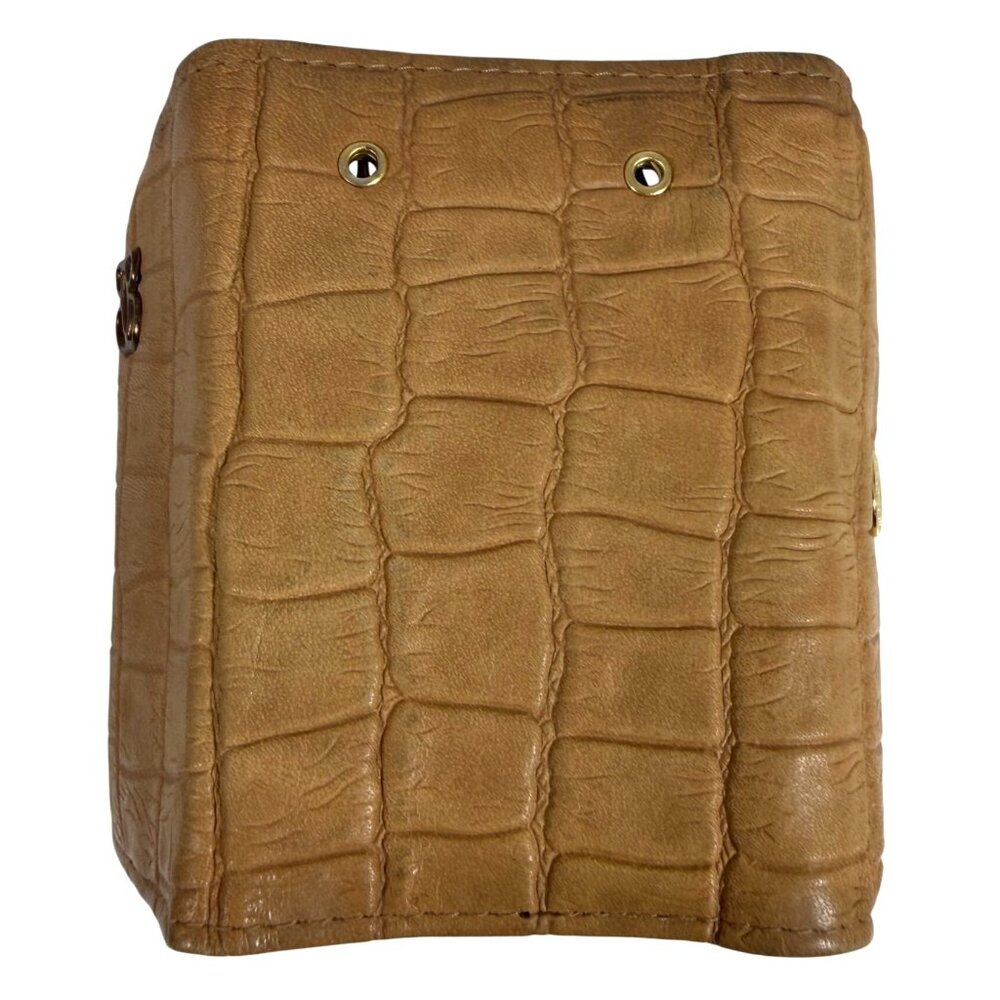 Vintage Buxton Key Tainer Croc Embossed Leather Trifold Key Holder Organizer - Picture 6 of 9
